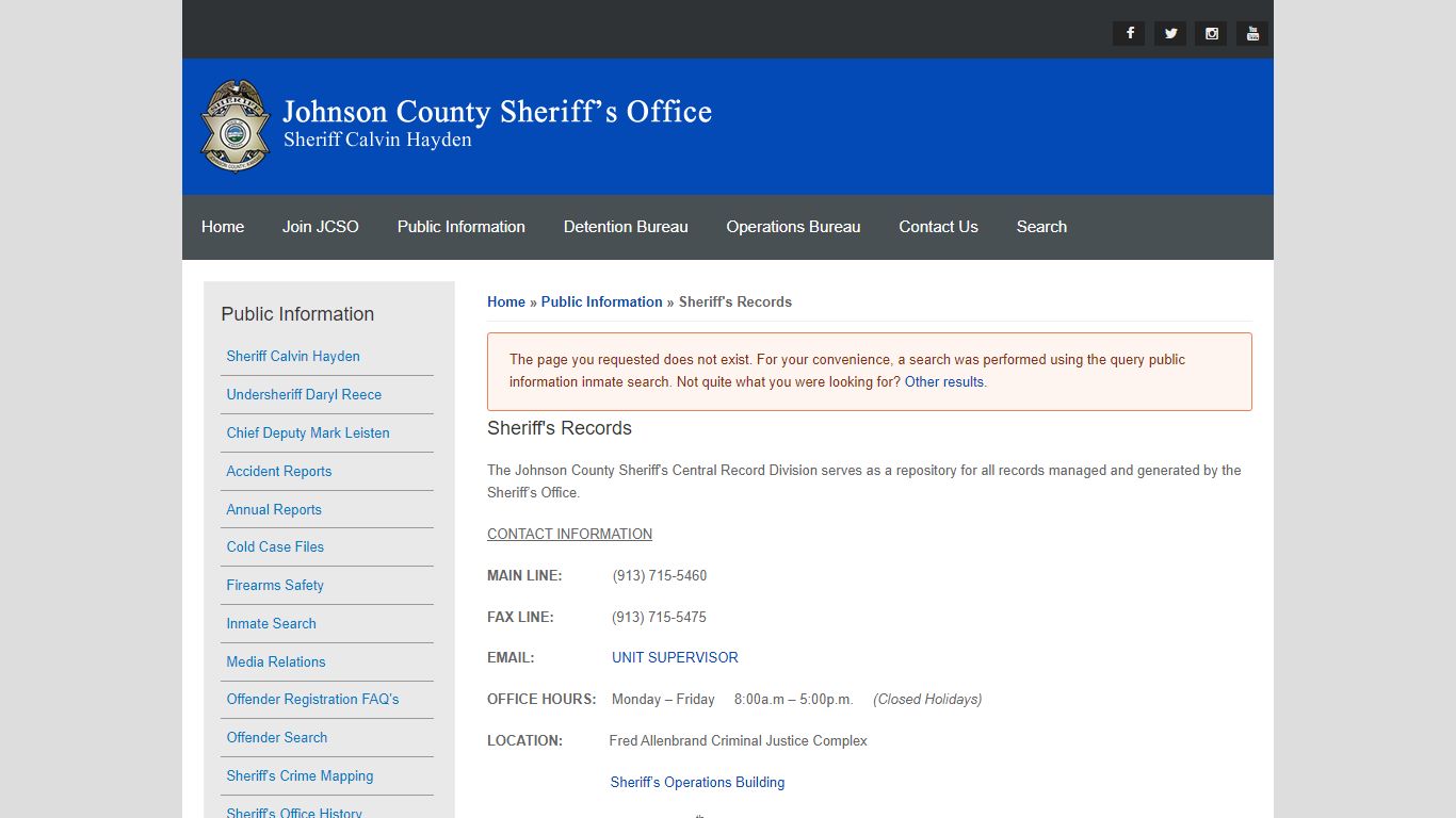Sheriff's Records | Johnson County Sheriff