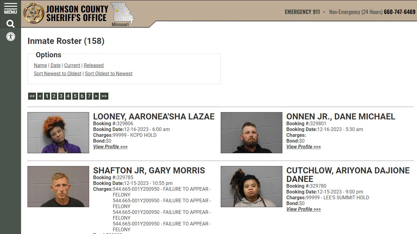 Inmate Roster - Current Inmates Booking Date Descending - Johnson ...